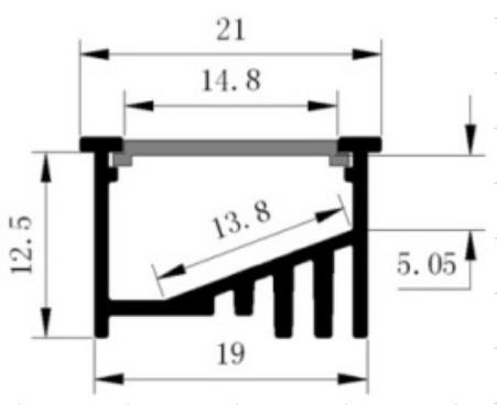 Estrusioni principali di alluminio Doppio anodizzate della striscia 21x12.5mm RoHS