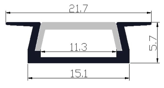 Il profilo di alluminio della luce di 6063 LED ha messo i supporti 21,7 x 5.7mm